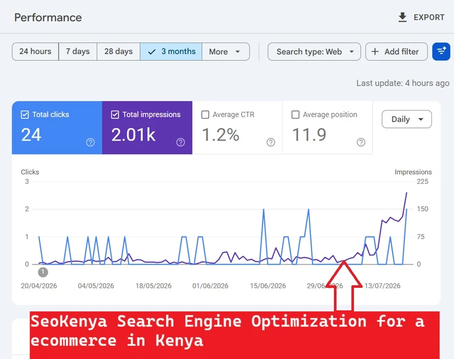 SEO services in Kenya case study showing 200% traffic growth